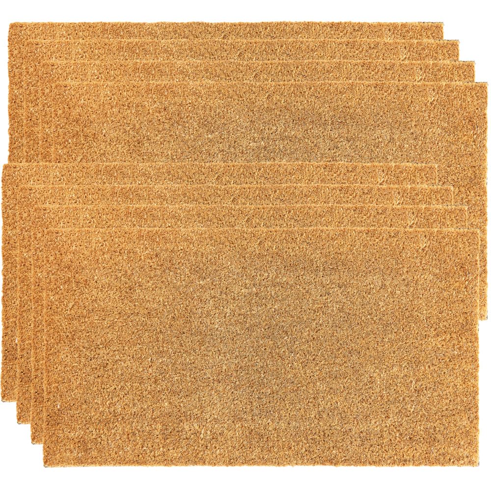 KANKUN Coco Coir Door Mat with Heavy Duty Backing, Welcome Doormat (17" x 30"), Doormat Entrance (Plain - 1Pack)