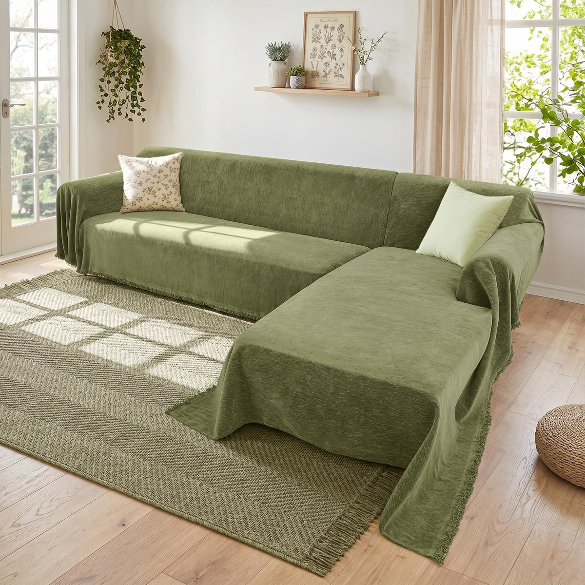 2 Pieces Sectional Couch Covers L Shaped Cover XL Dark Gray