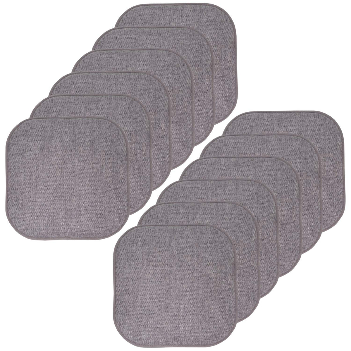 Sweet Home Collection Chair Cushion Memory Foam Pads Honeycomb Pattern Slip Non Skid Rubber Back Rounded Square 16" x 16" Seat Cover, 4 Pack, Alexis Chocolate