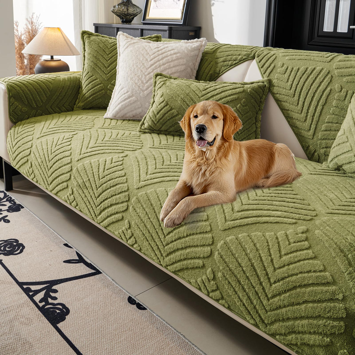 Plush Sofa Cover Washable, Funny Fuzzy Pet Couch Cover for 1 Seat