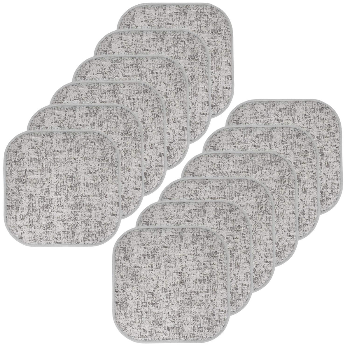 Sweet Home Collection Chair Cushion Memory Foam Pads Honeycomb Pattern Slip Non Skid Rubber Back Rounded Square 16" x 16" Seat Cover, 4 Pack, Alexis Chocolate