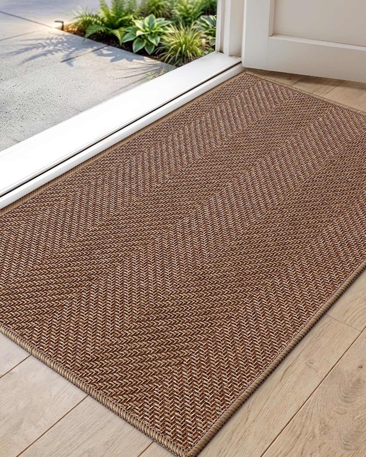 Color&Geometry Ultra Thin Indoor Door Mat 24"x36"Entrance Mat,Charcoal Grey