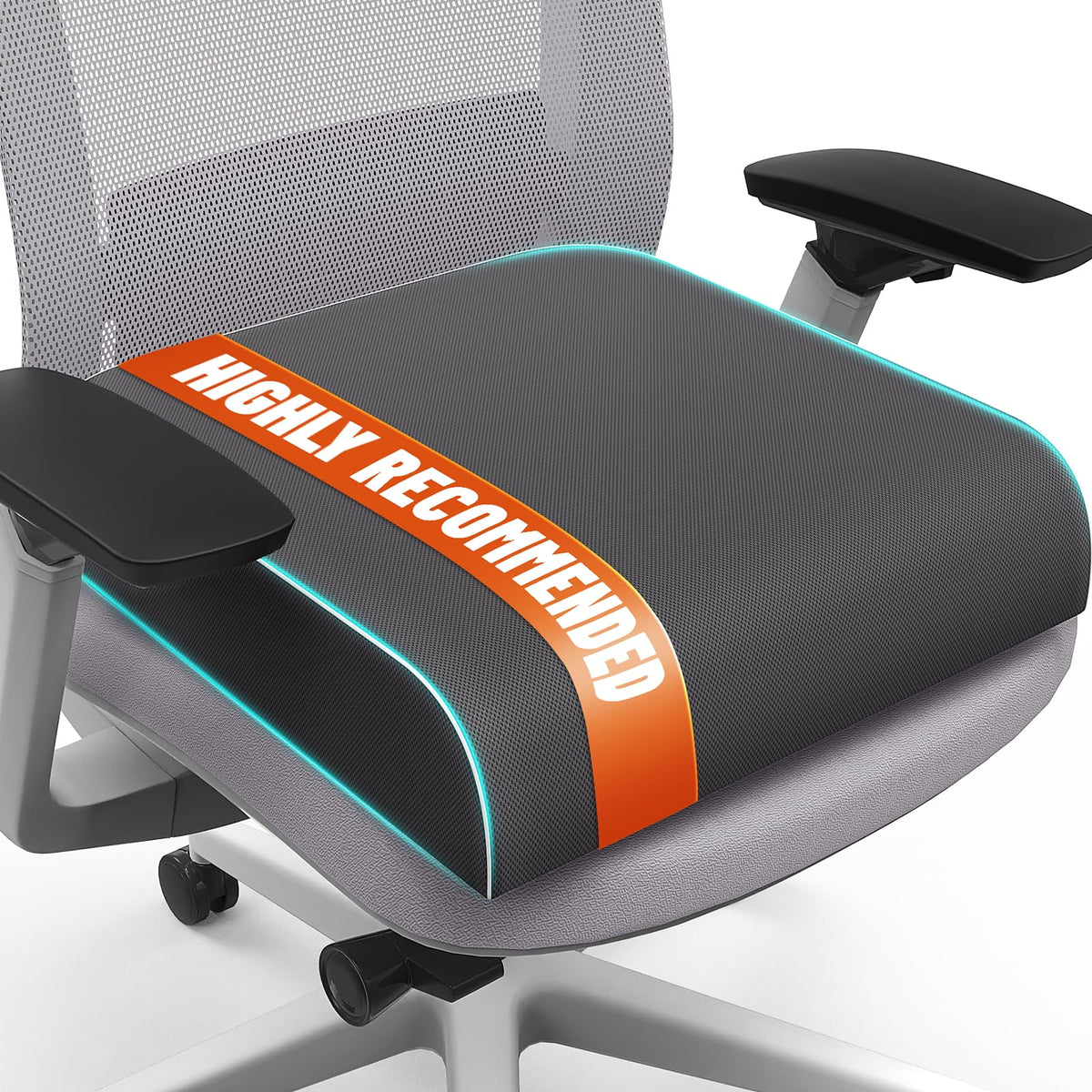 SweetSlubr Memory Foam Seat Cushion, Office Chair Cushion, 3-Inch, Large
