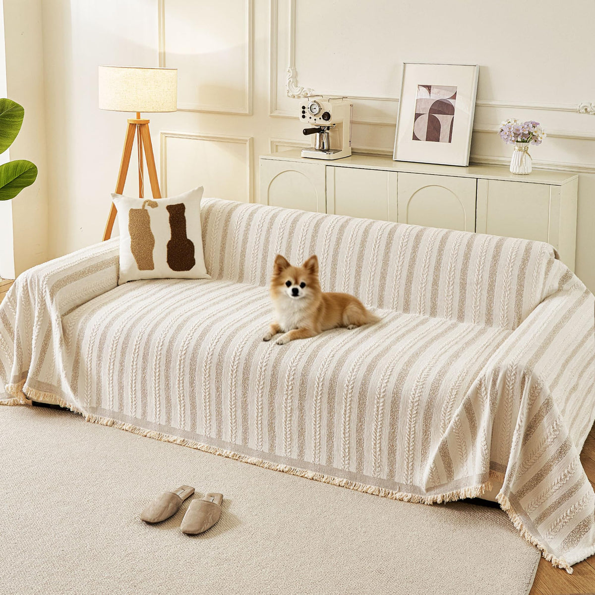 Couch Cover for Sofa, Boho Sofa Covers Washable 3 Cushion for Dogs