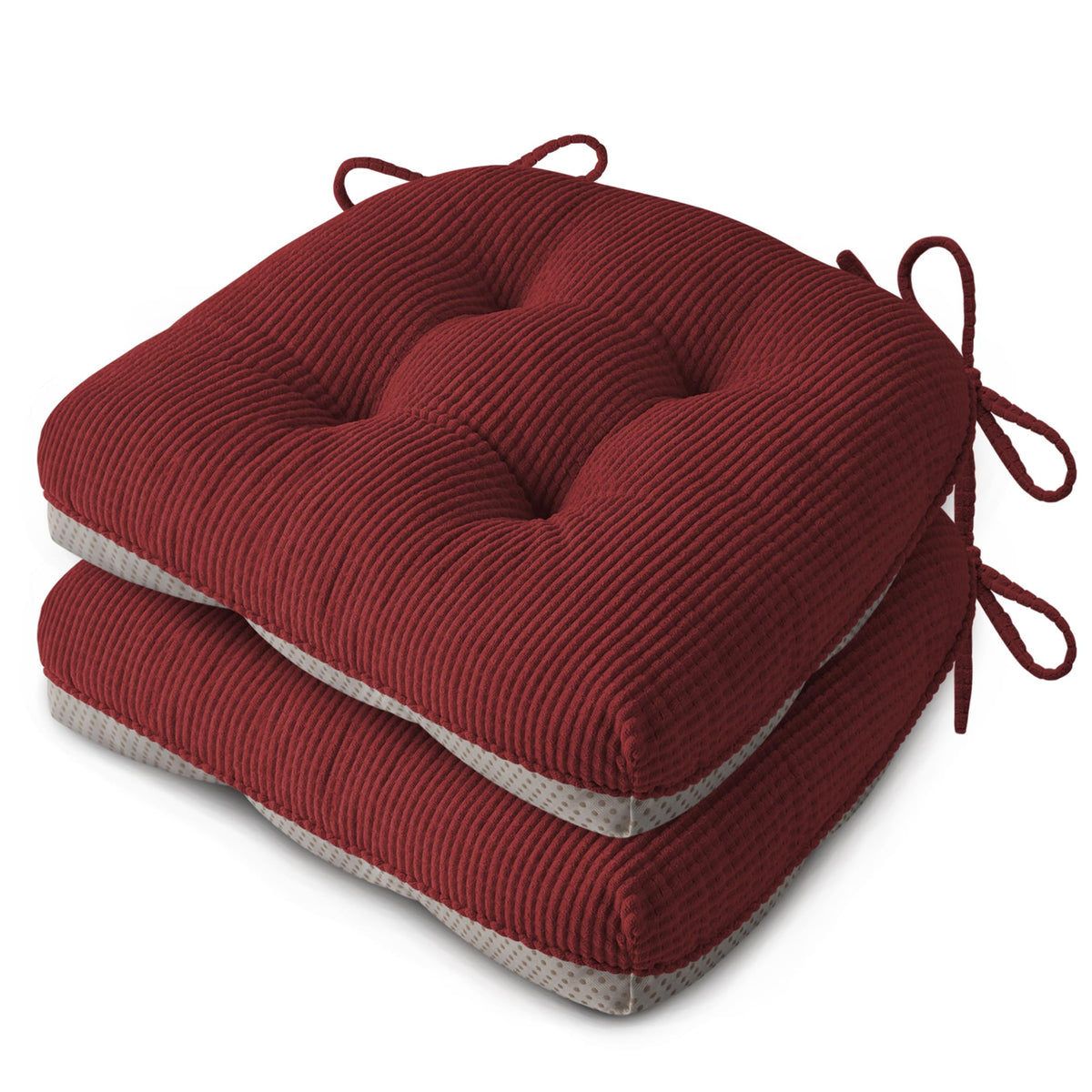 Anti Slip Kitchen Chair Cushions Set of 4 18"X16.5"X3" Beige