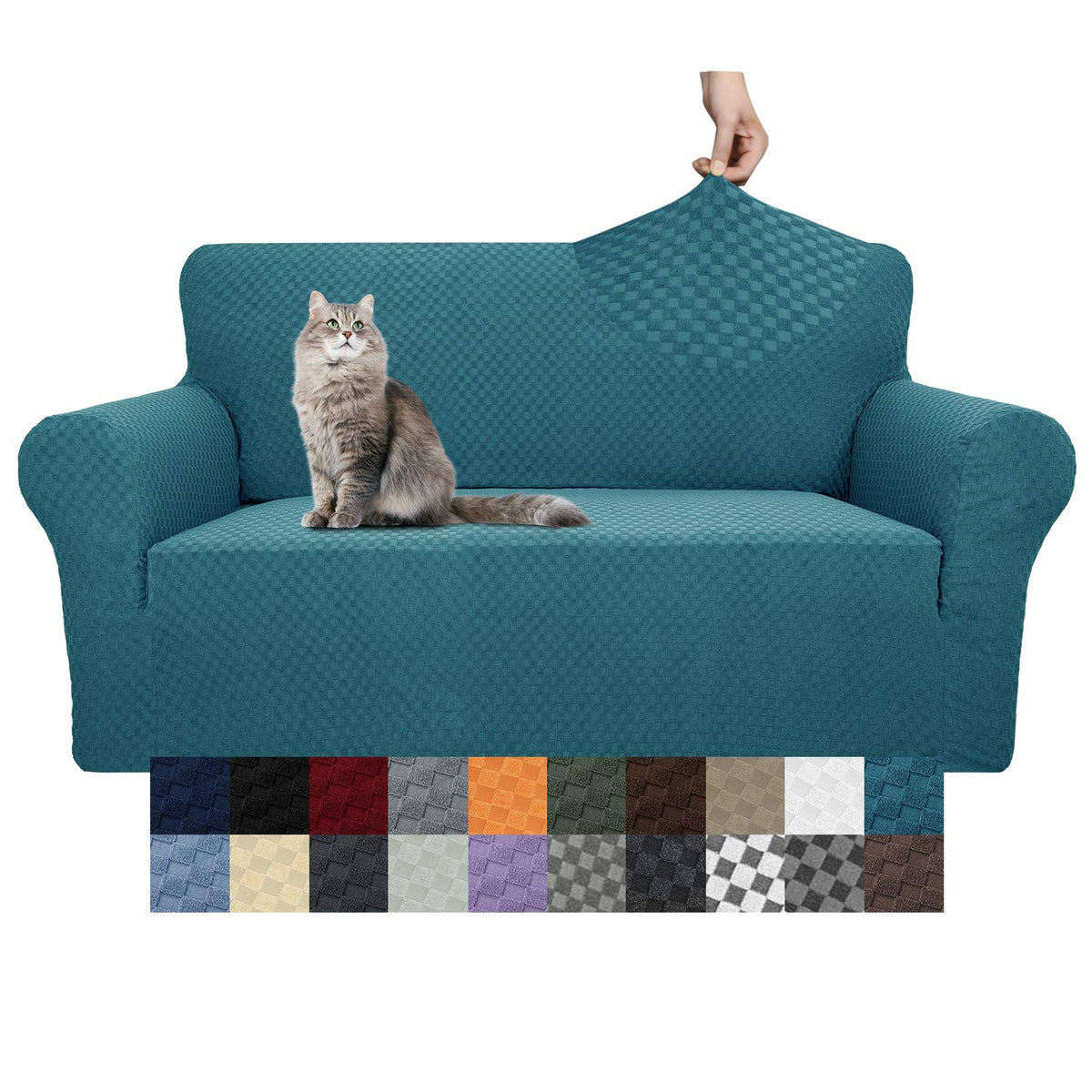 YEMYHOM Couch Cover Latest Jacquard Design High Stretch Sofa Covers for 3 Cushion Couch, Pet Dog Cat Proof Slipcover Non Slip Magic Elastic Furniture Protector (Sofa, Light Gray)