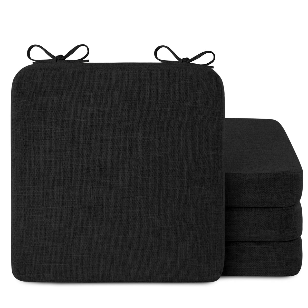 AddGrace Square Chair Cushions for Dining Chairs 16x16x2inch (4, Dark Grey)