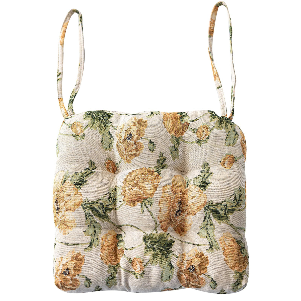 vctops Farmhouse Bird Print Chair Cushions with Ties U-Shaped Soft Comfortable Chair Pads Non Slip Seat Cushions for Indoor Dining Room and Kitchen Chairs (White,16"x16")