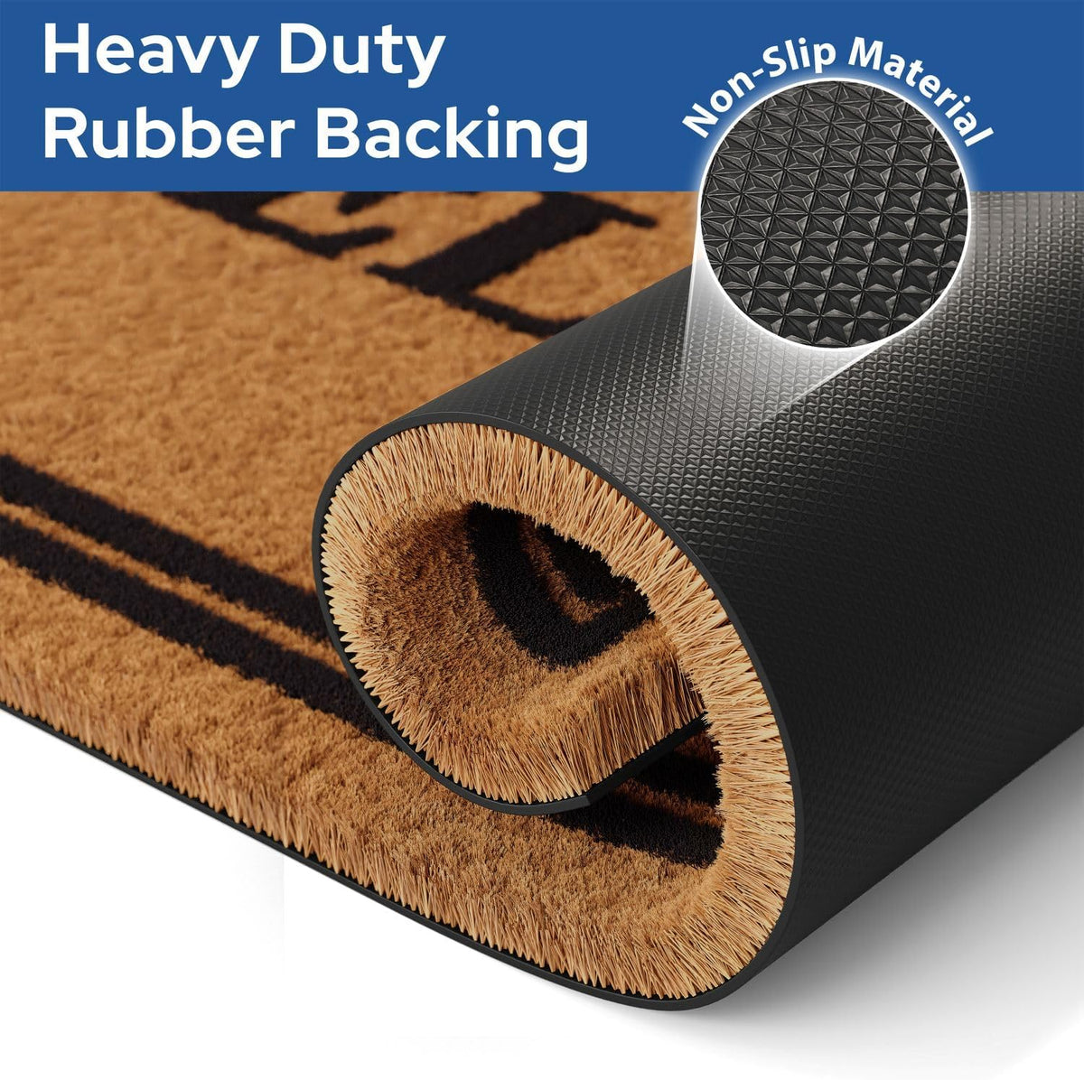 Barnyard Designs Natural Coco Coir Non-Slip Doormat (24x36, Welcome)
