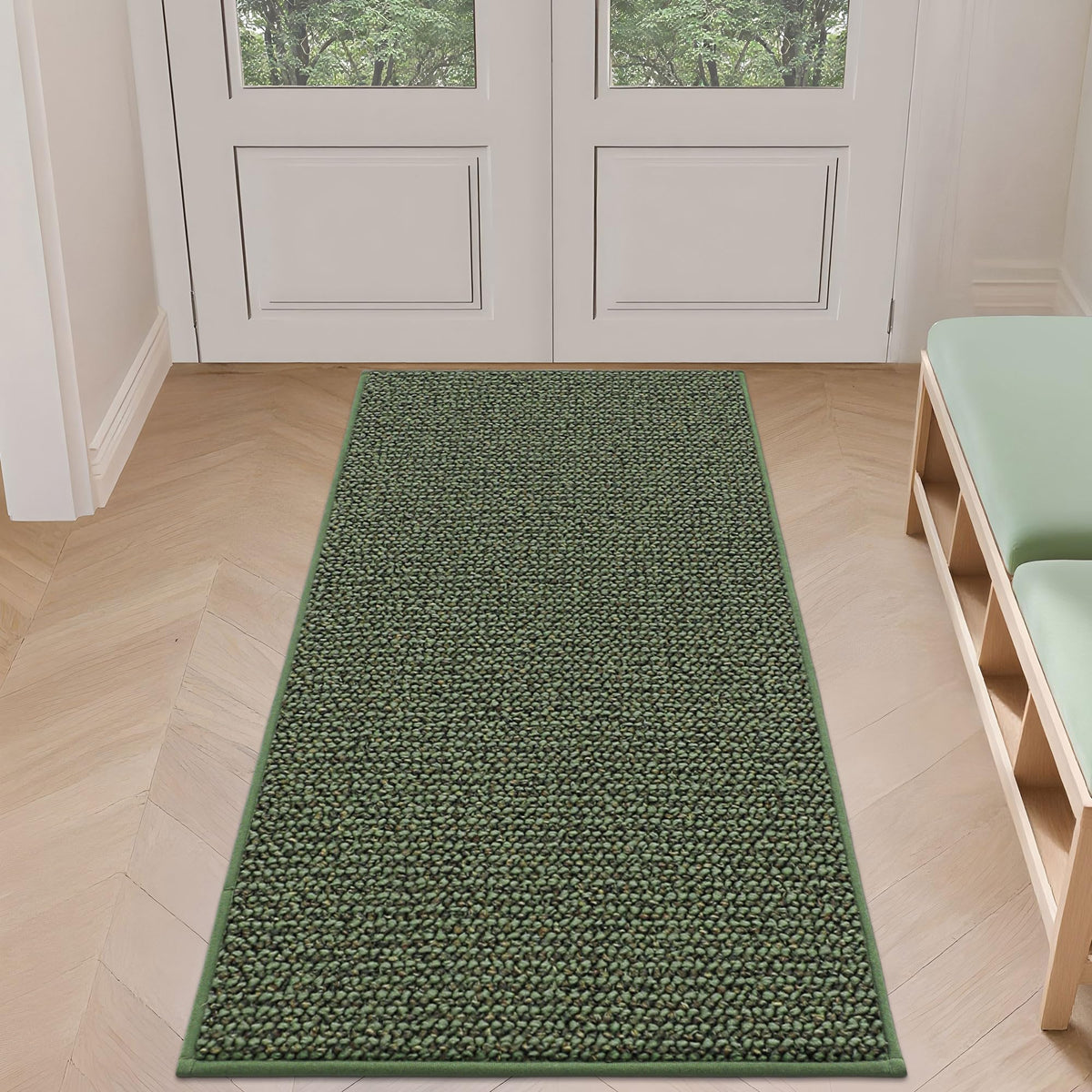 BEQHAUSE Dirt Trapper Door Mat 20" x 32", Non-Slip Washable Doormats, Beige