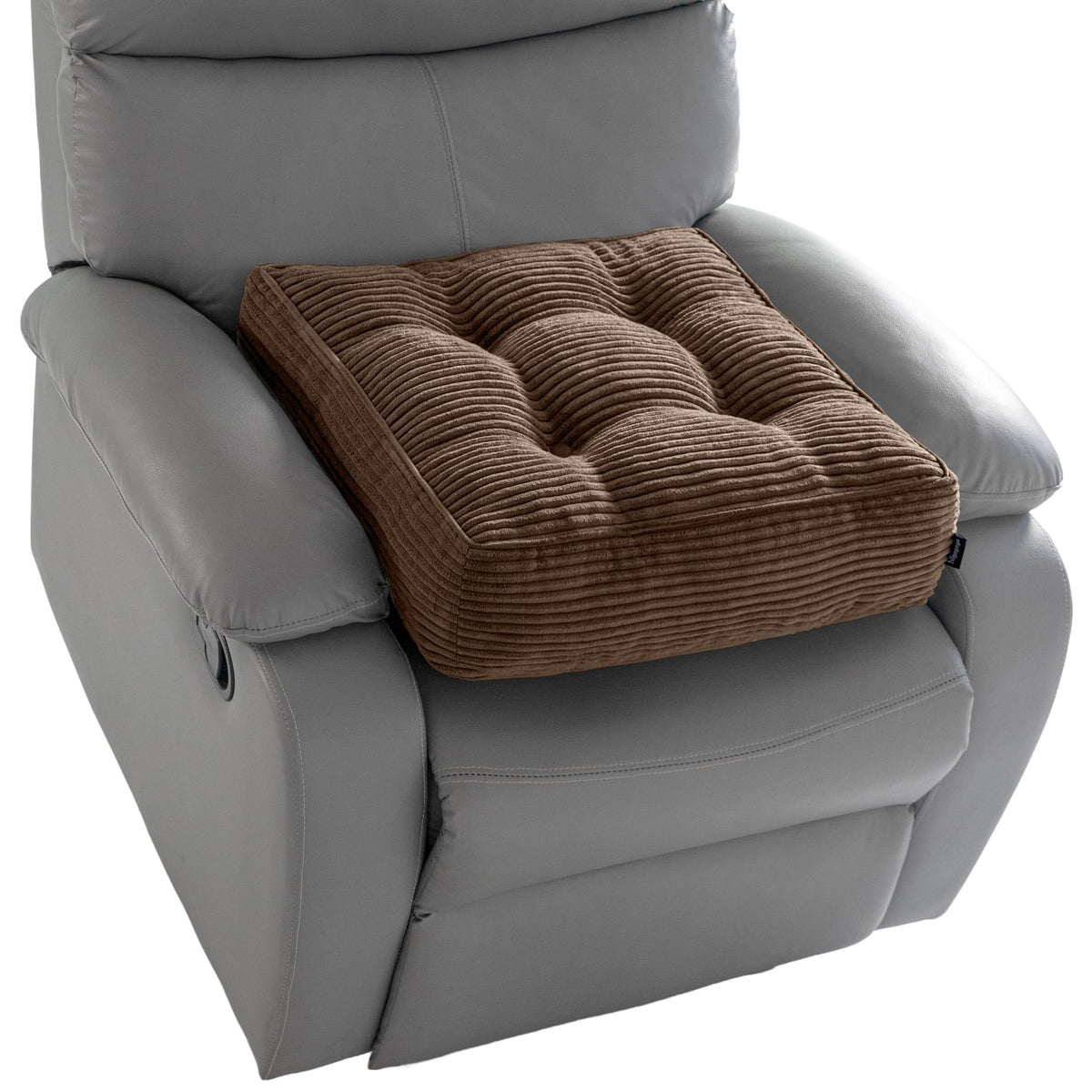 HIGOGOGO Tufted Corduroy Recliner Seat Cushion for Elderly, High Density Foam Large Square Seat Cushion for Recliner Chair, Floor Pillow, Office Chair, Car, No Pressure on Thighs, 20x20x4