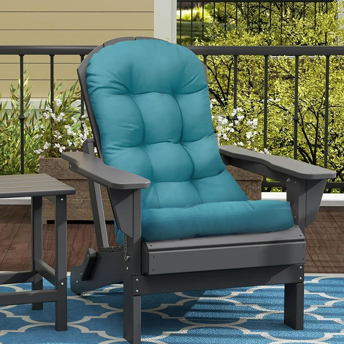 Outdoor Adirondack Chair Cushion Floral One-Pieces Thicked Patio Cushions for Adirondack Chair Waterproof Round Corner High Back Seat Cushions, Green Printing 44"*20"