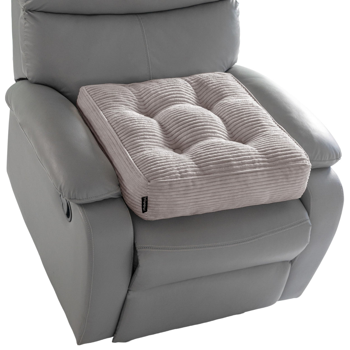 HIGOGOGO Tufted Corduroy Recliner Seat Cushion for Elderly, High Density Foam Large Square Seat Cushion for Recliner Chair, Floor Pillow, Office Chair, Car, No Pressure on Thighs, 20x20x4