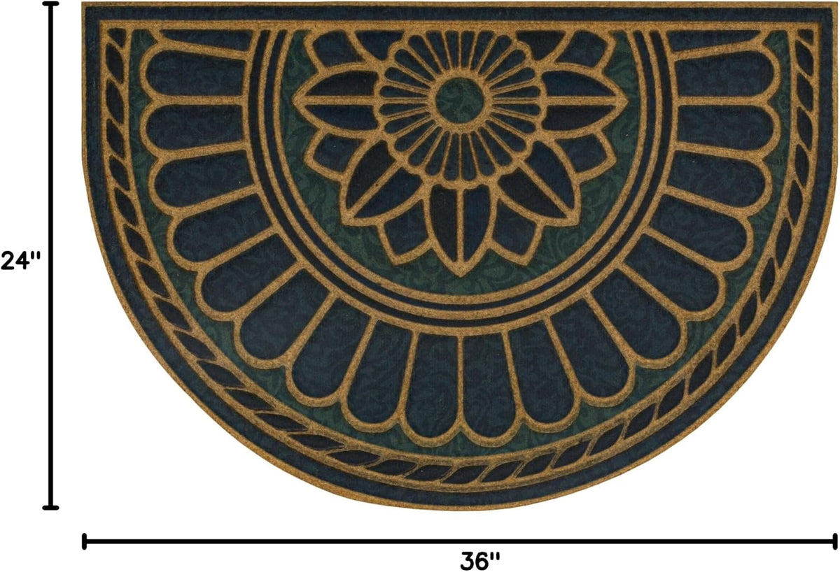 Mohawk Home Swirl Style Casual Ornamental Denim Blue 2' X 3' All Weather Outdoor Door Mat Perfect for Porch, Garage