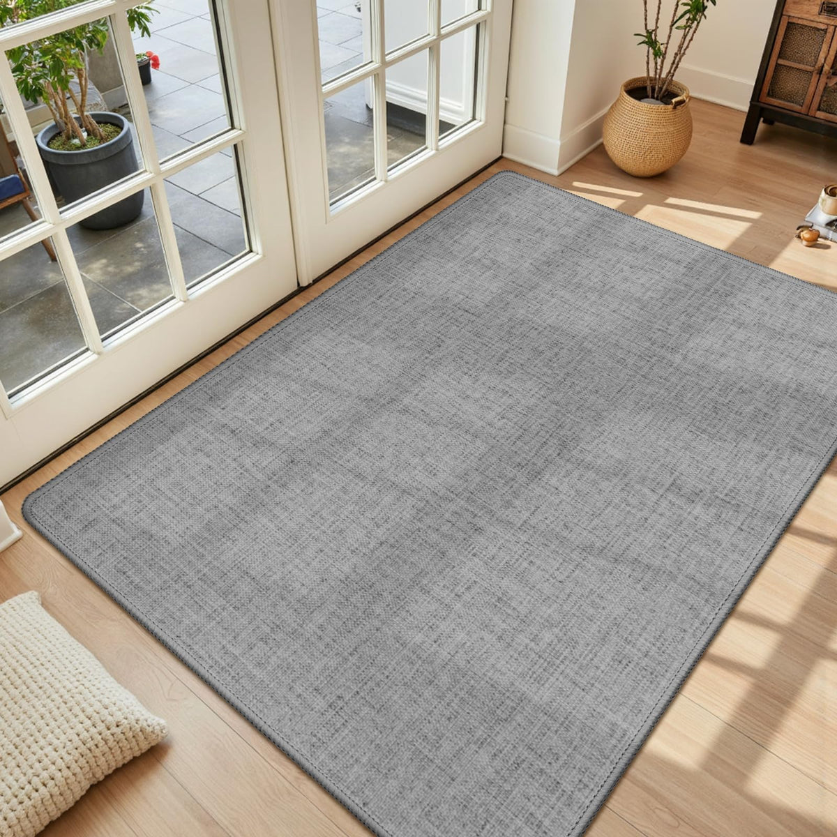 LEKEEPGO Ultra Thin Indoor Door Mat 17"x29", Non Slip Door Mat, Khaki
