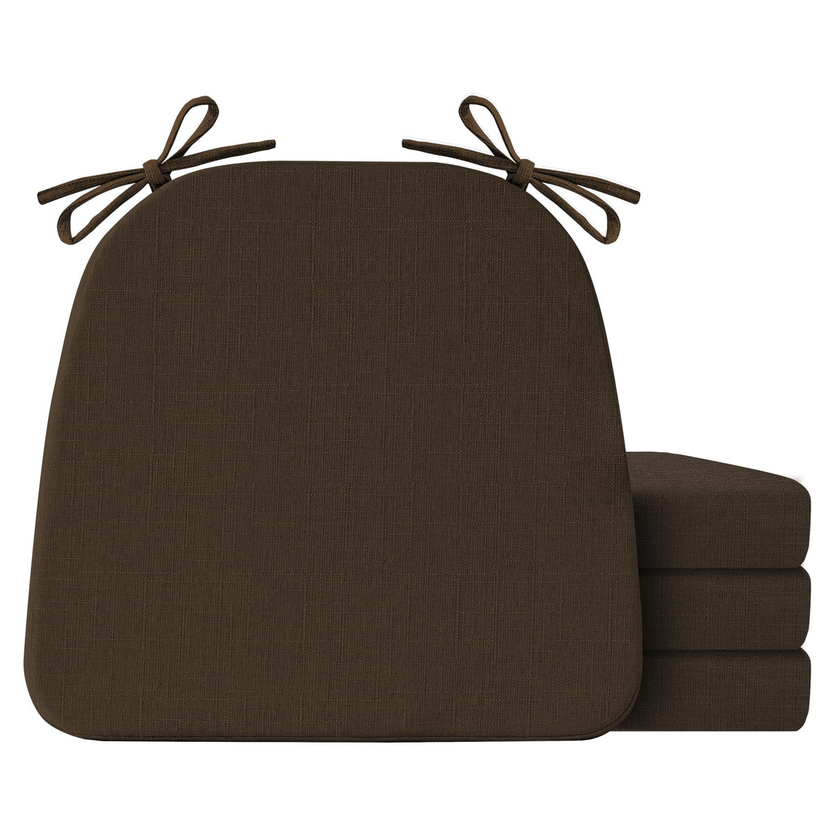 IASEAHK Chair Cushions for Dining Chairs Set of 4, Non Slip Kitchen Chair Pads, 17" x 16" x 2", Indoor Dining Chair Cushions with Ties, D-Shaped Seat Cushions for Kitchen Chairs, Beige