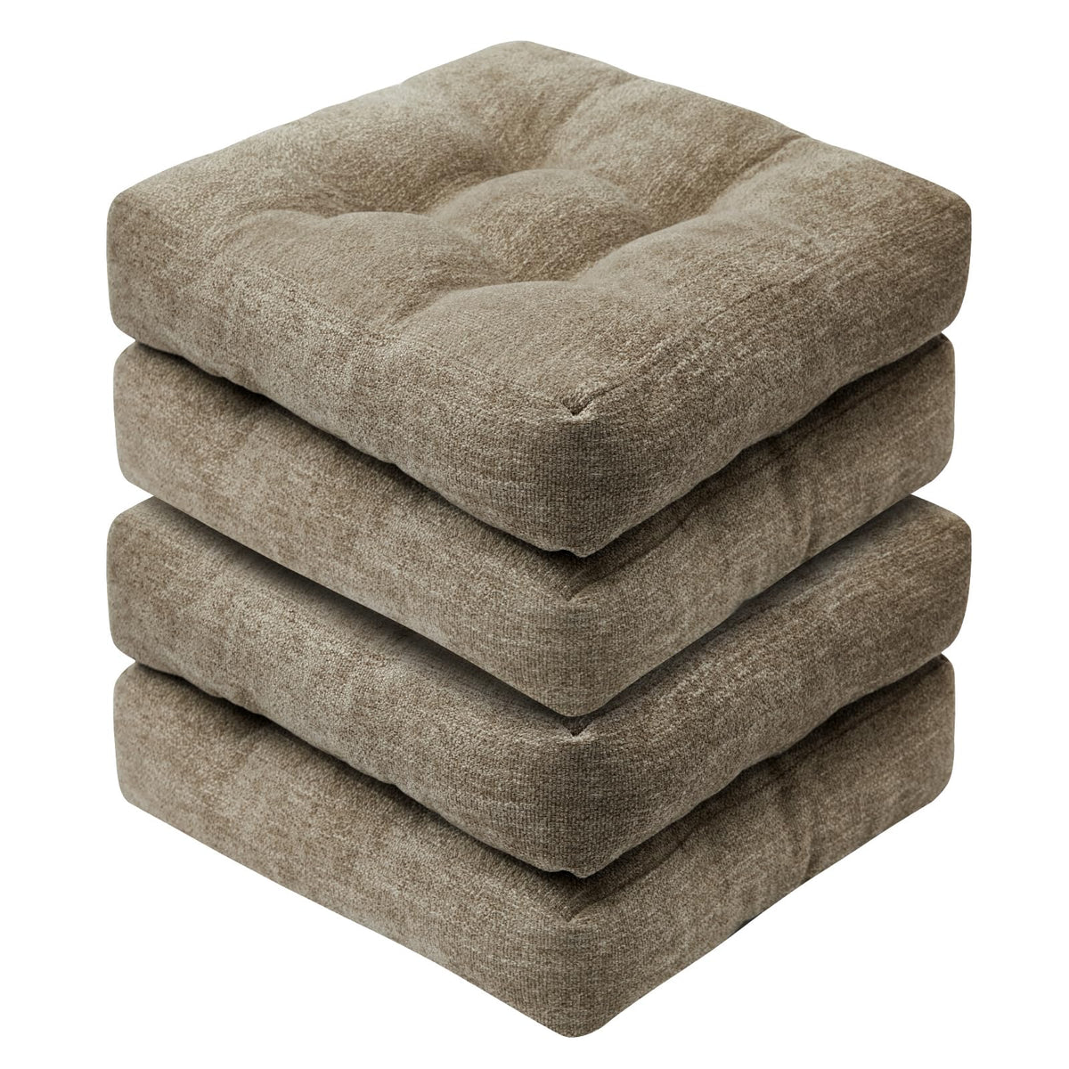 Basic Beyond Chair Cushions for Dining Chairs, Non-Slip Chair Pads, Thick Seat Cushions for Dining Room Chairs, Kitchen Chair Cushions Set of 4, 16" x 16" x 4", Burgundy
