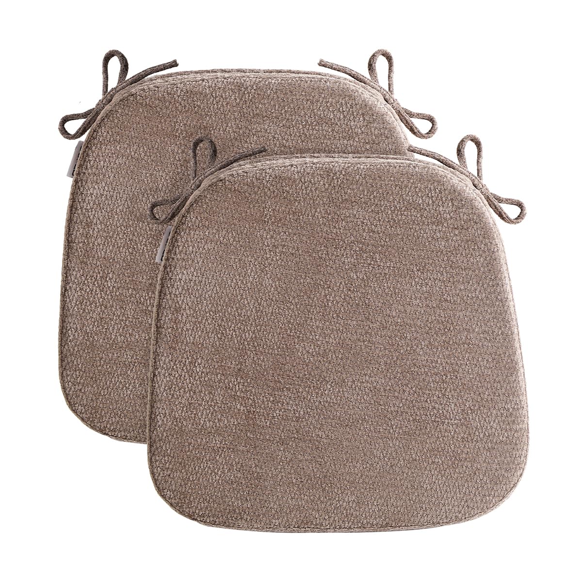 Chair Cushions for Dining Chairs, Washable Chair Pads, Brown, 4 Pack