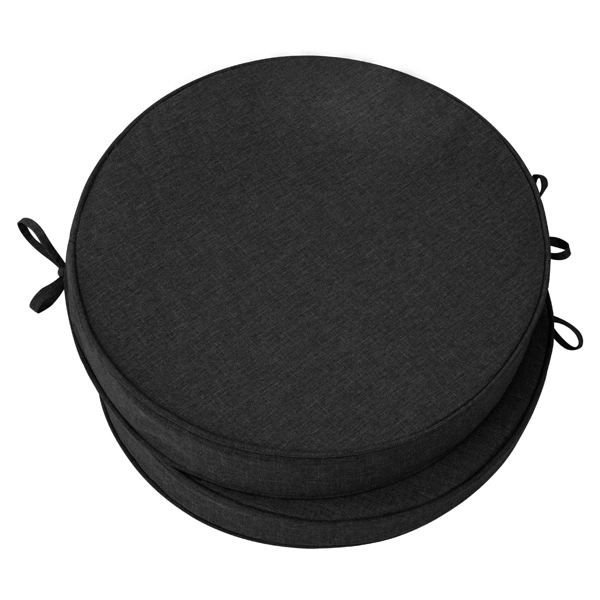 Outdoor Chair Cushions, Fade-Resistant & Water-Resistant, D Shaped Patio Furniture Seat Chair Pads Replacement with Ties, Non-Slip Bottom, Removable Cover, Set of 2, 17 x 16 Inch, Natural