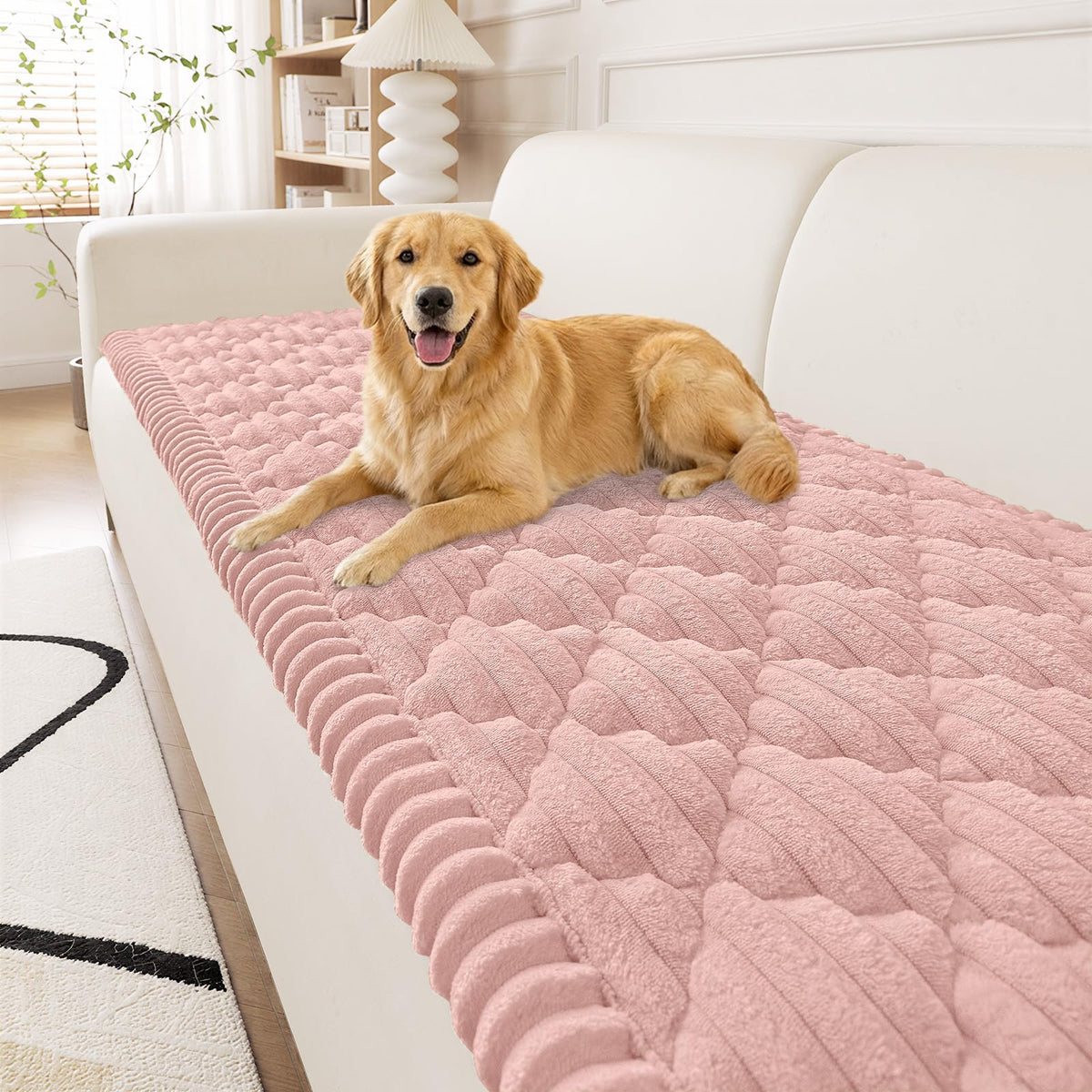 Smiry Couch Cover for Dogs Washable, Non Slip Fuzzy Pet Sofa Protector