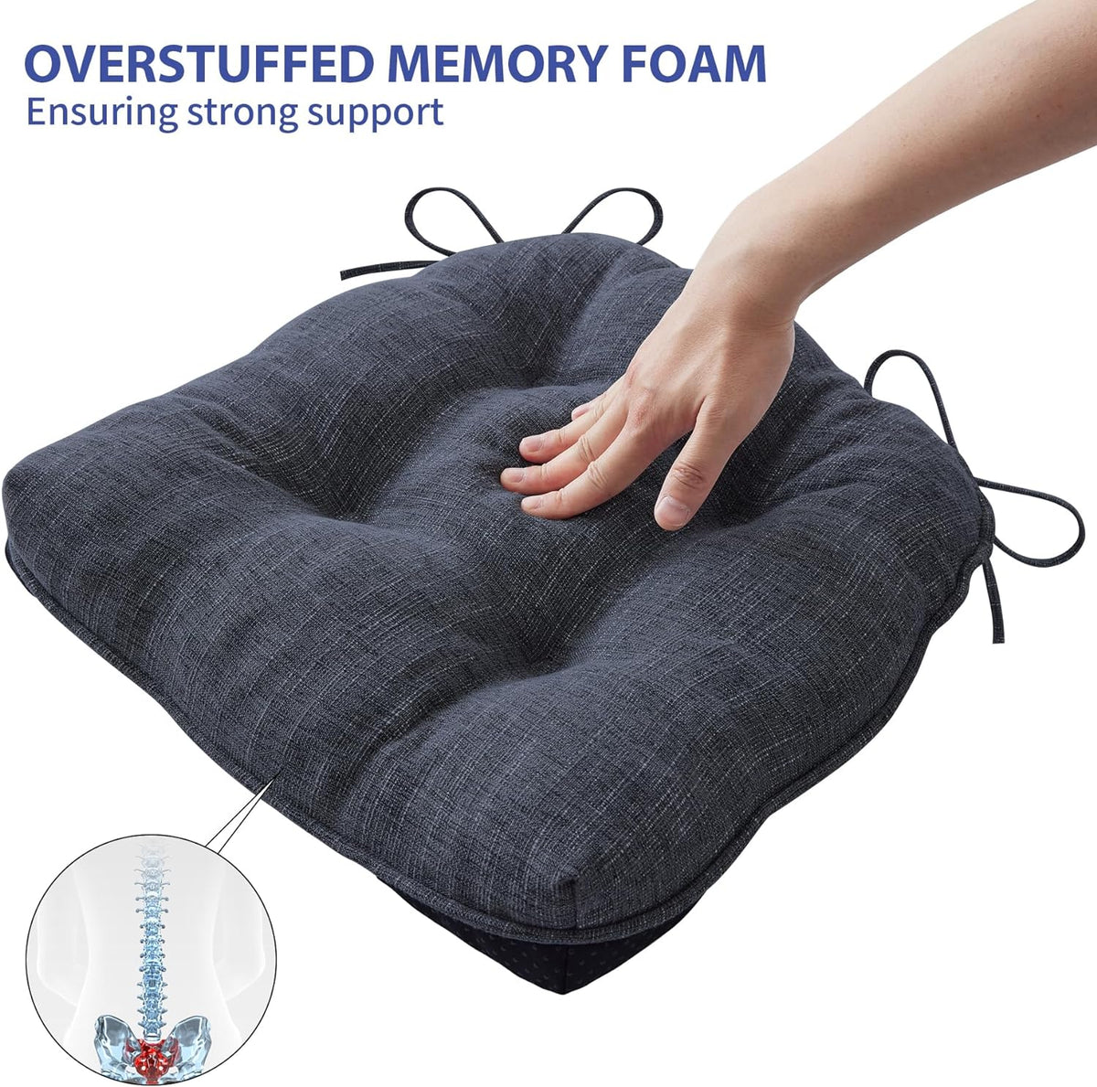 IPYNBAP Chair Cushions for Dining Chairs Set of 4, 15.5"x15.5"x4", Navy