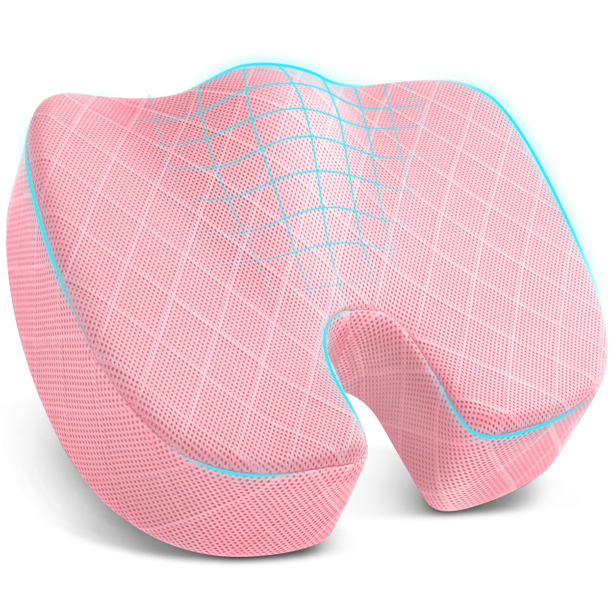 TushGuard Seat Cushion, Memory Foam Office Chair Cushion - Grey, Large