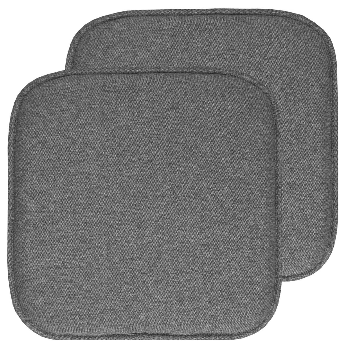 Sweet Home Collection Chair Cushion Memory Foam Pads Honeycomb Pattern Slip Non Skid Rubber Back Rounded Square 16" x 16" Seat Cover, 4 Pack, Alexis Chocolate