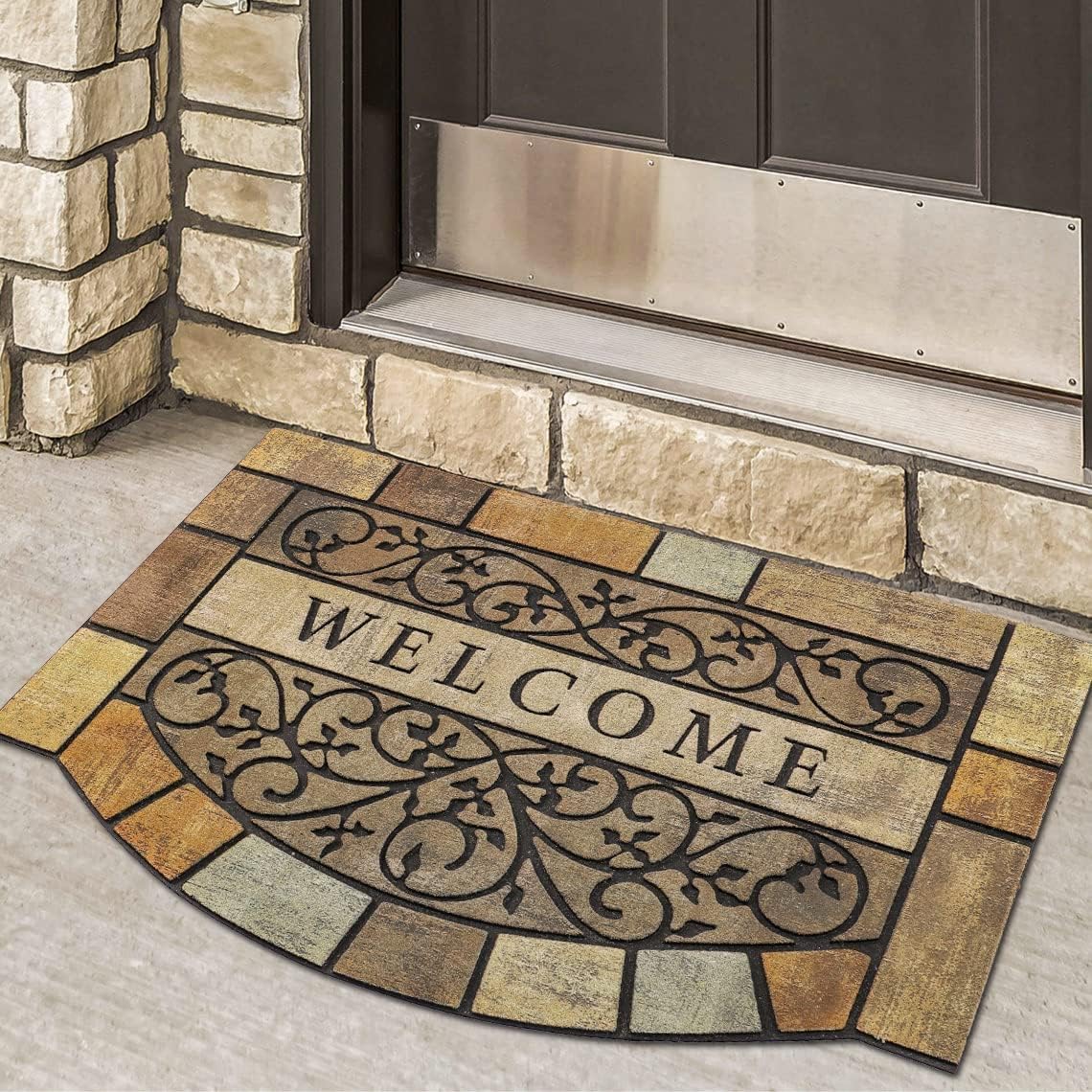 Durable Welcome Door Mats, 24"x36" Heavy-Duty Large Outdoor Mat for Front Door with Non-Slip Rubber Backing for Outside Entry, Garage, Patio, High Traffic Area