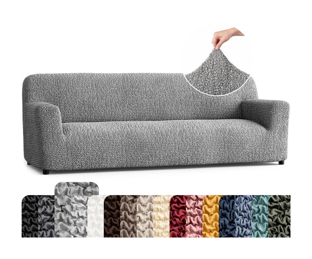 Premium Stretch Couch Covers for Sofa - Sofa Chair Cover Washable, Dogs & Pets Friendly - Elastic Polyester Loveseat Slipcovers - Non-Slip Love Seat Couch Covers - Soft Taupe (86"-120" Wide)