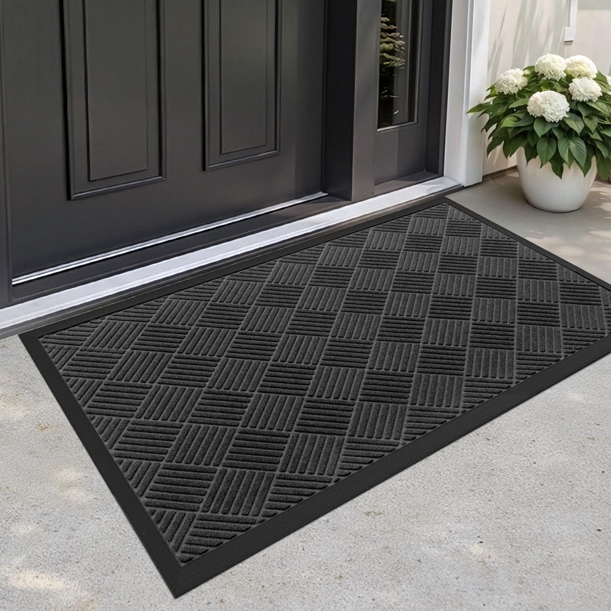 DEXI Front Door Mat Outside Entrance 24x36 Welcome Rubber Entry Doormat