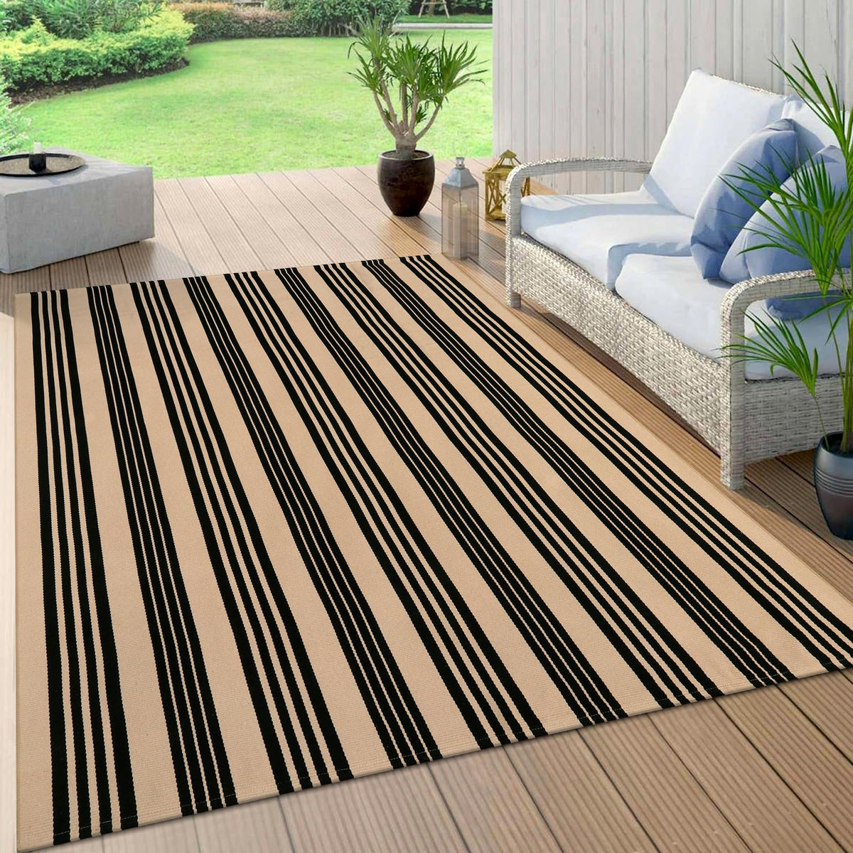 OJIA Front Door Mat 24"x51", Striped Porch Rug Outdoor Door Mat Fall Decor