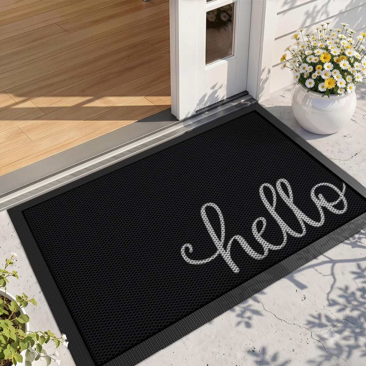 LUMI Outside Welcome Door Mat 24x36, Non-Slip Durable Rubber Easy Clean