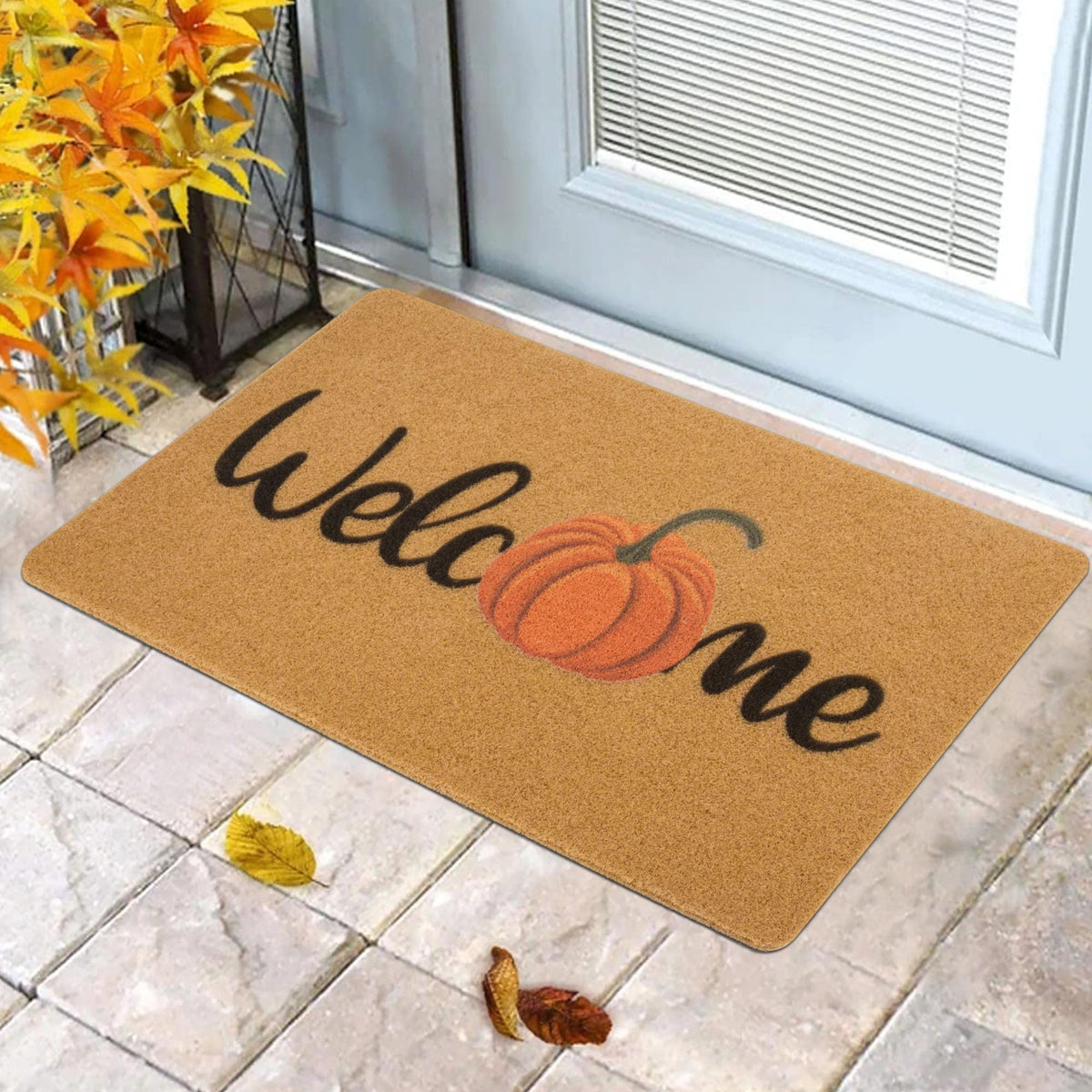 Hello-Pumpkin-Welcome-Doormat Fall-Indoor-Outdoor-Non-Slip-Door-Mat 17"x29"