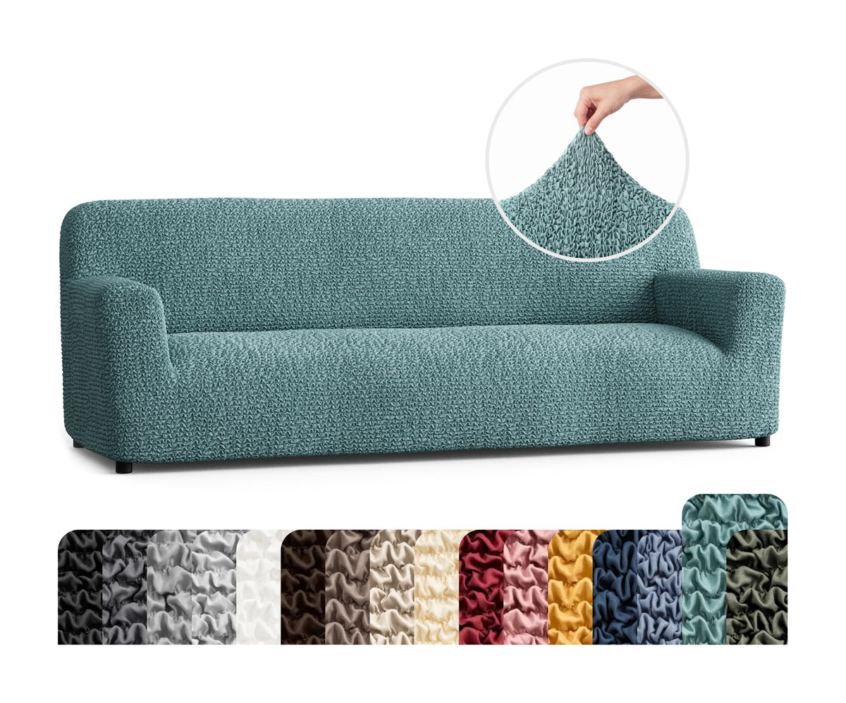 Premium Stretch Couch Covers for Sofa - Sofa Chair Cover Washable, Dogs & Pets Friendly - Elastic Polyester Loveseat Slipcovers - Non-Slip Love Seat Couch Covers - Soft Taupe (86"-120" Wide)