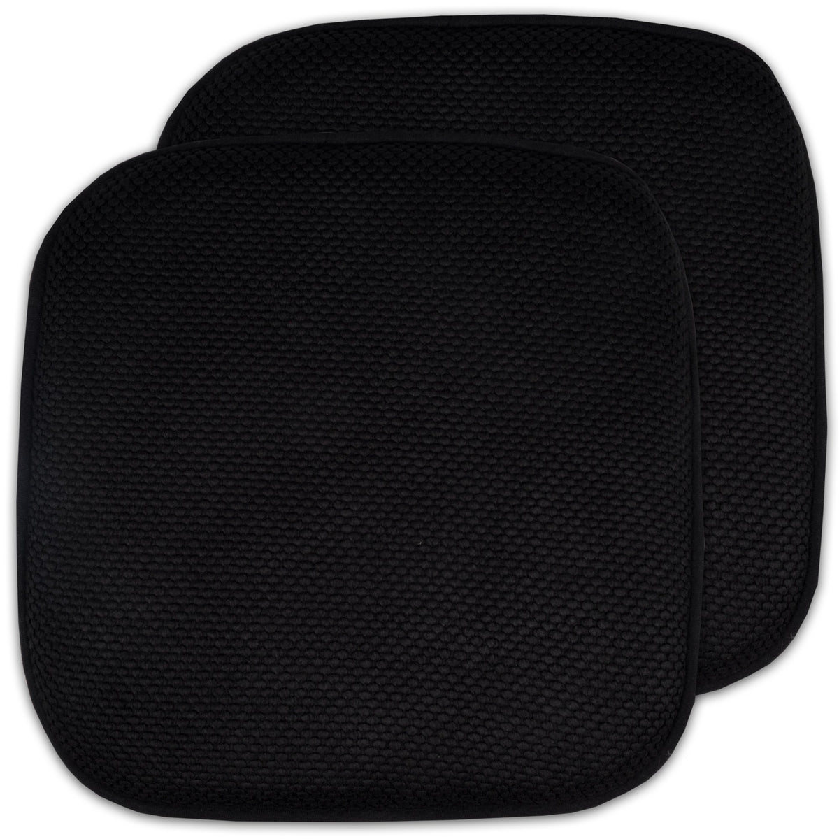 Sweet Home Collection Chair Cushion Memory Foam Pads Honeycomb Pattern Slip Non Skid Rubber Back Rounded Square 16" x 16" Seat Cover, 4 Pack, Alexis Chocolate