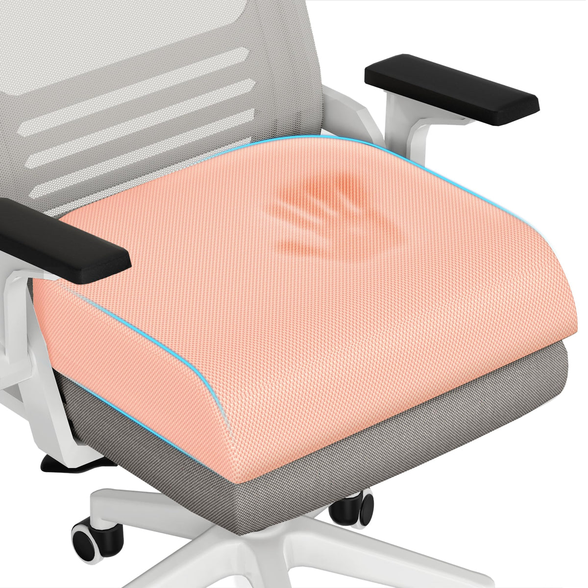 TranquilRelax Memory Foam Seat Cushion for Office Chair, 3-Inch, Black