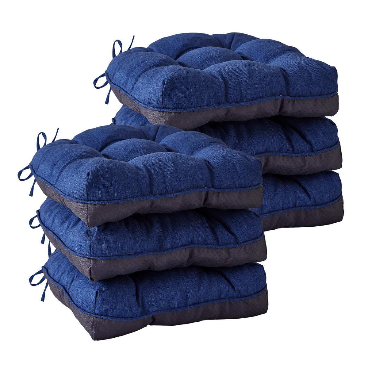 IASEAHK Chair Cushions for Dining Chairs, 15.5" x 15.5" x 4", Navy Blue