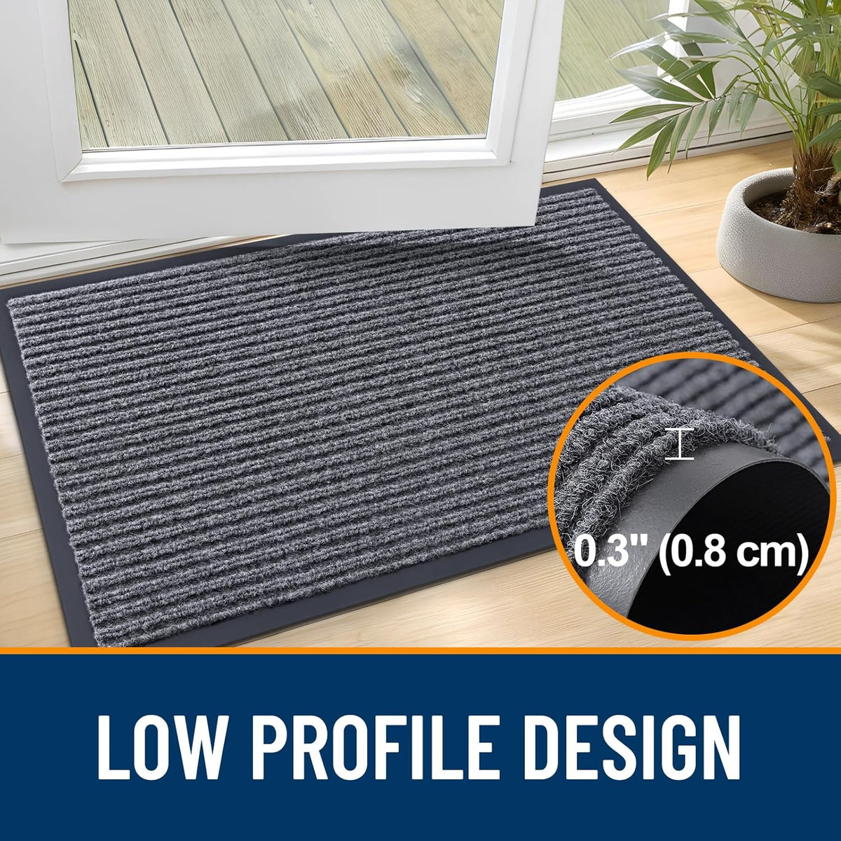 OLANLY 2-Pack Front Door Mats 29.5x17, Waterproof Heavy-Duty Doormats