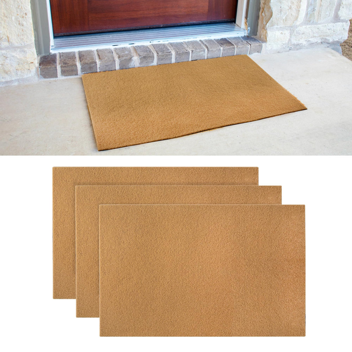 6 Pack Blank Door Mats for Crafting and Painting, 30x17 Inch Artificial Coir Doormat Outdoor, Non-Slip Rubber Backing Welcome Mats for Indoor/Outdoor Front Porch Entryway