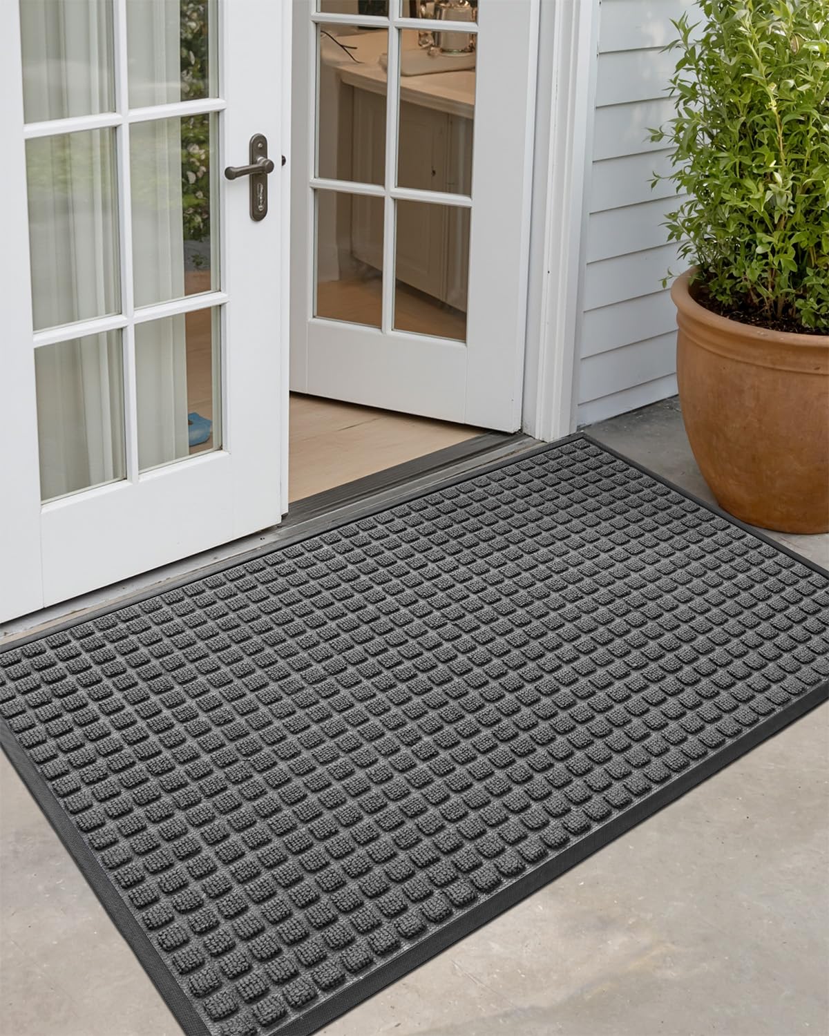 DEXI Front Door Mat Outside Entrance 24x36 Welcome Rubber Entry Doormat
