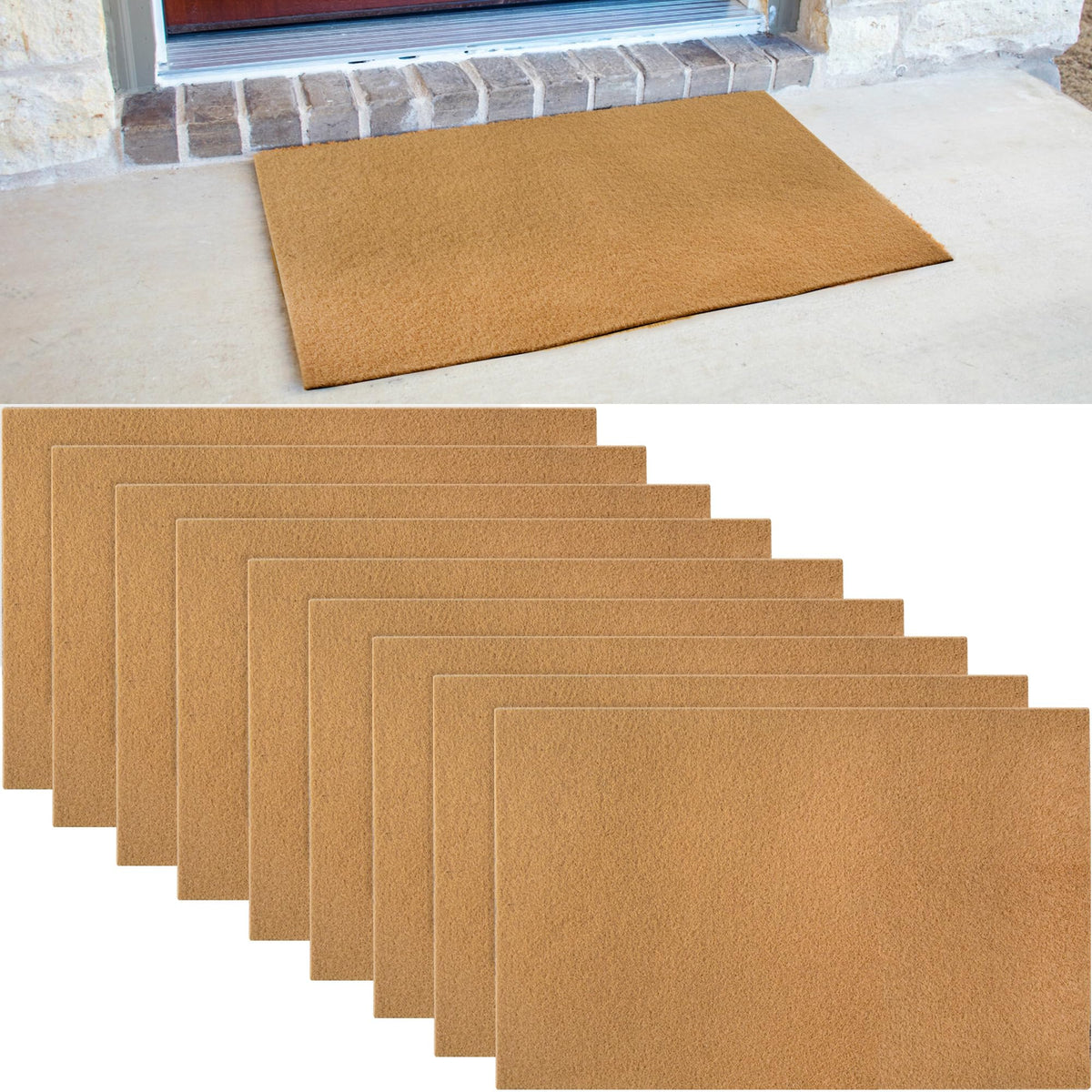 6 Pack Blank Door Mats for Crafting and Painting, 30x17 Inch Artificial Coir Doormat Outdoor, Non-Slip Rubber Backing Welcome Mats for Indoor/Outdoor Front Porch Entryway