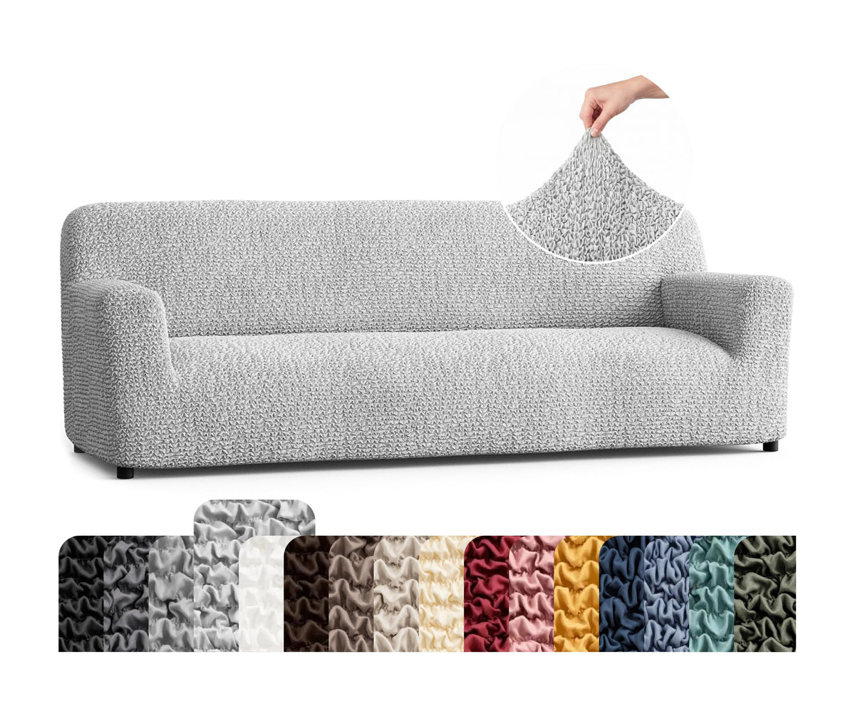 Premium Stretch Couch Covers for Sofa - Sofa Chair Cover Washable, Dogs & Pets Friendly - Elastic Polyester Loveseat Slipcovers - Non-Slip Love Seat Couch Covers - Soft Taupe (86"-120" Wide)