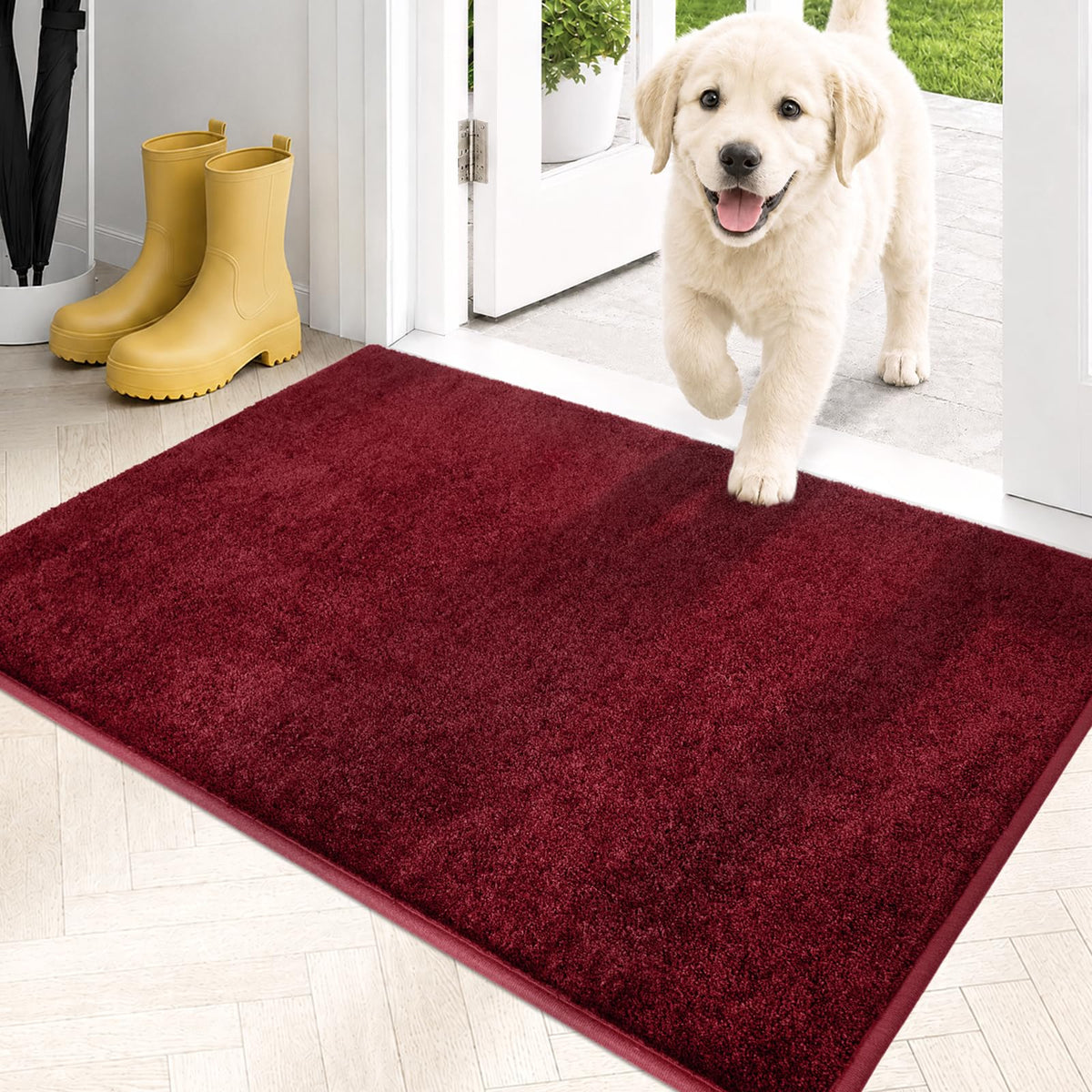 PURRUGS Dirt Trapping Indoor Door Mat, 24" x 35.5", Charcoal