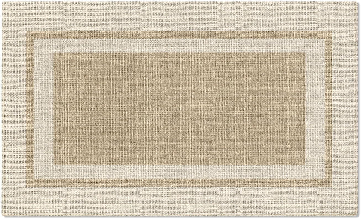 Artoid Mode Beige Absorbent Rectangle Non-Skid Doormat, Home Mats Non Slip Washable Natural Rubber Back Door Mat Floor Mat for 17x29 Inch