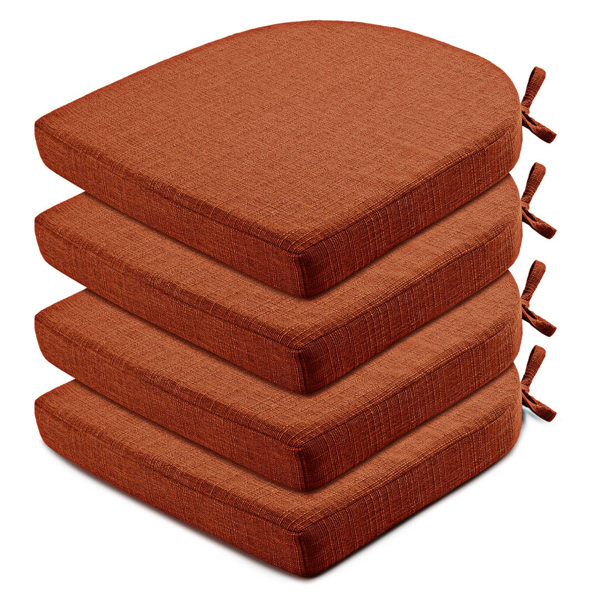 Wellsin Chair Cushions for Dining Chairs 6 Pack - Kitchen Chair Cushions with Ties and Non-Slip Backing - Dining Chair Pads 16"X16"X2", Dark Gray