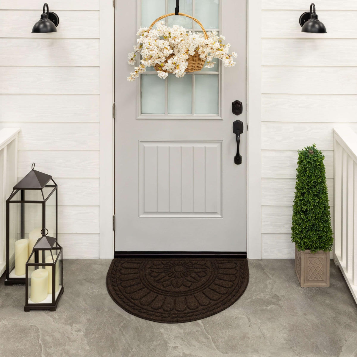 Mohawk Home Swirl Style Casual Ornamental Denim Blue 2' X 3' All Weather Outdoor Door Mat Perfect for Porch, Garage