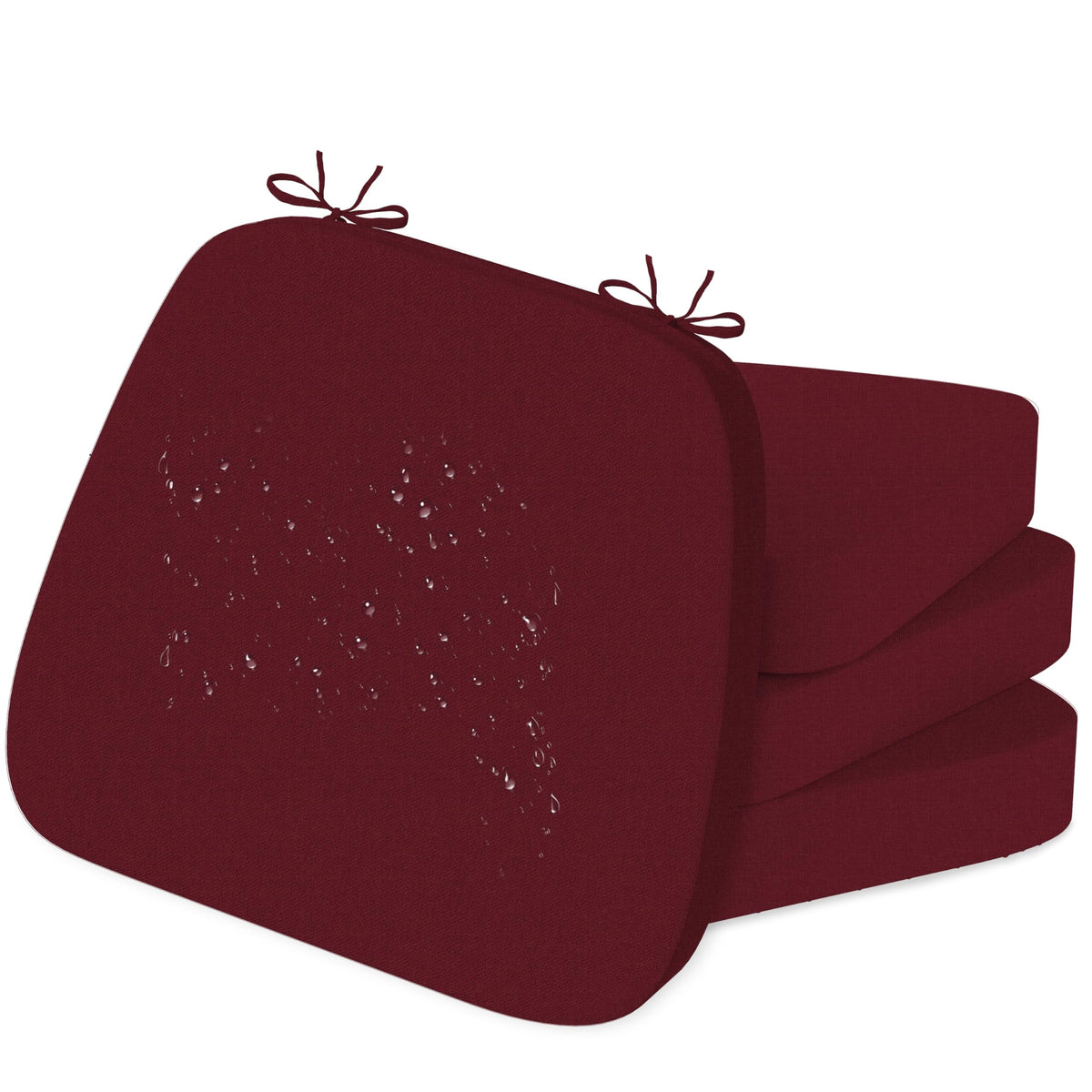 17'' x 16'' x 2.5"Thick Chair Cushions for Dining Chairs, 6 Pack WaterProof Easy Clean Kitchen Chair Pads with Ties and Non-Slip Backing - 30D High Elastic Foam Soft Kitchen Chair Cushions