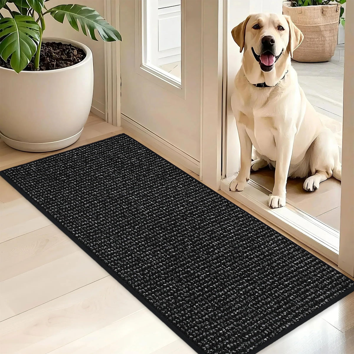 BEQHAUSE Dirt Trapper Door Mat 32" x 48", Non-Slip Washable Doormats, Beige