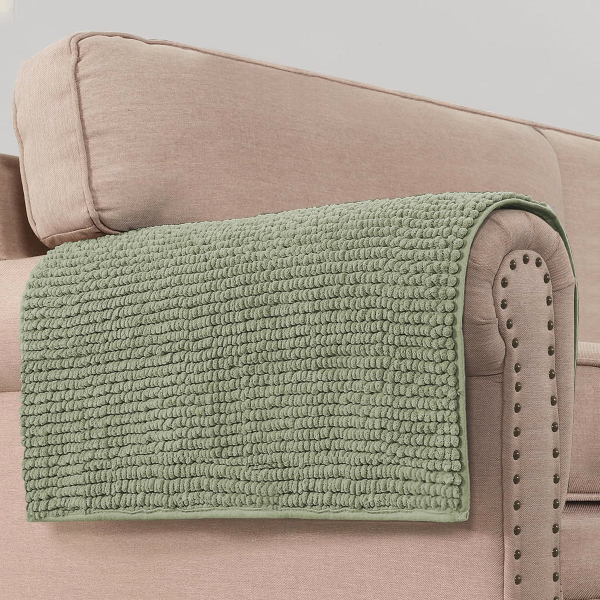 H.VERSAILTEX Plush Chenille Dog Bed Cover Thick Soft Sofa Cover for 3 Cushion Couch Anti Slip Couch Cover Furniture Protector for Dog, Pet, Cat (35" x 82", Ivory)