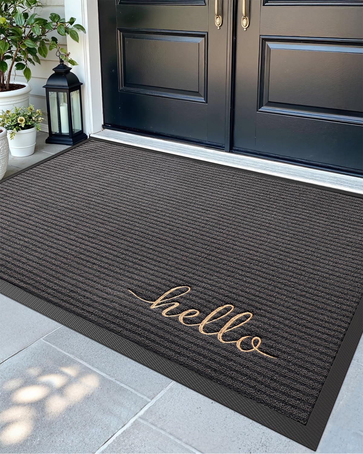 DEXI Front Door Mat Outside Entrance 24x36 Welcome Rubber Entry Doormat